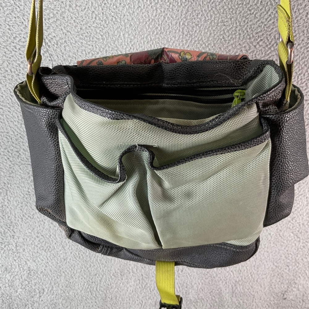 Haiku Messenger Bag Women Medium Brown Orange Floral Crossbody Earthy Artsy - Picture 3 of 7